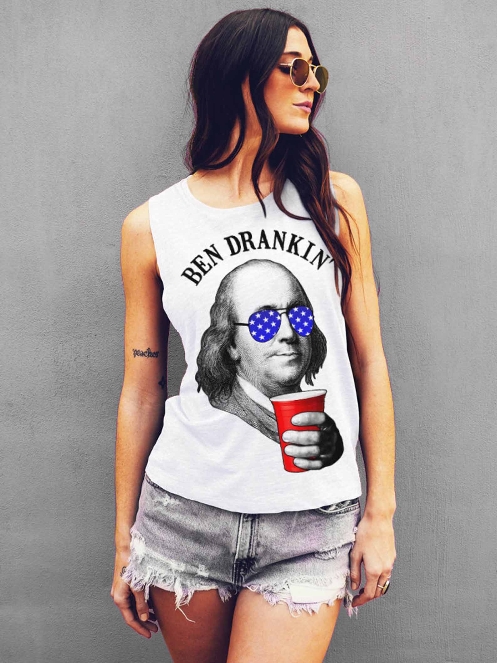 4. Juli Damen Ben Drankin &#39;Bedruckte Weste