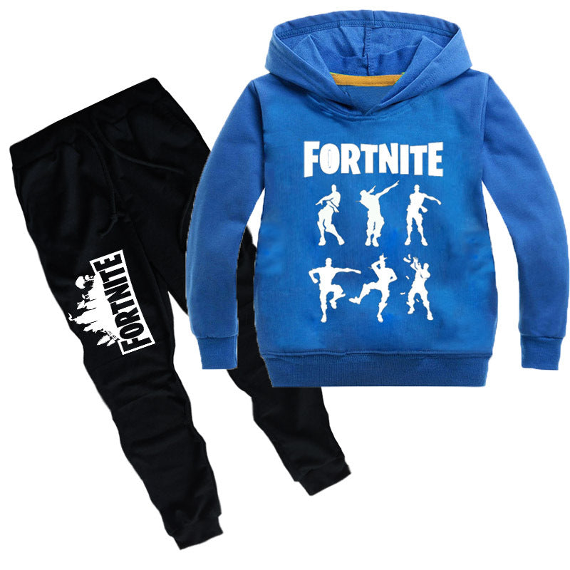 Cool Fortnite Print Long Sleeve Pullover and Pants Set for Kids