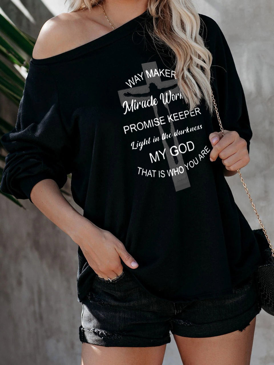 Women&#39;s Way Maker Songtexte Faiths schulterfreies Oberteil