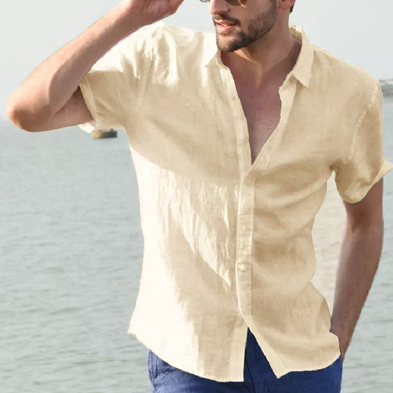 Herren Urlaub Leinen Casual Shirt