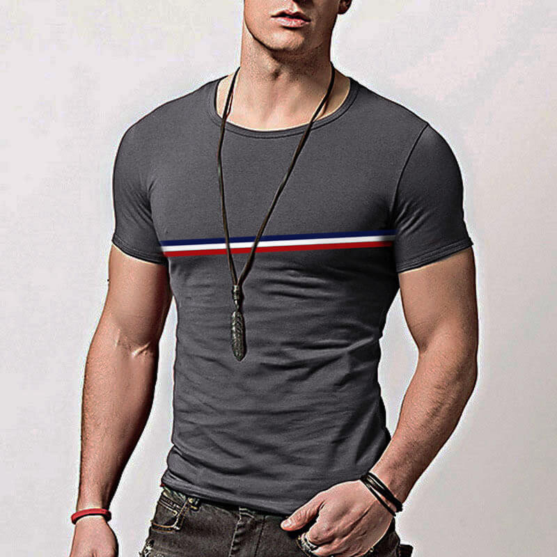 Camiseta casual, fina, fina, suave y de manga corta para hombre