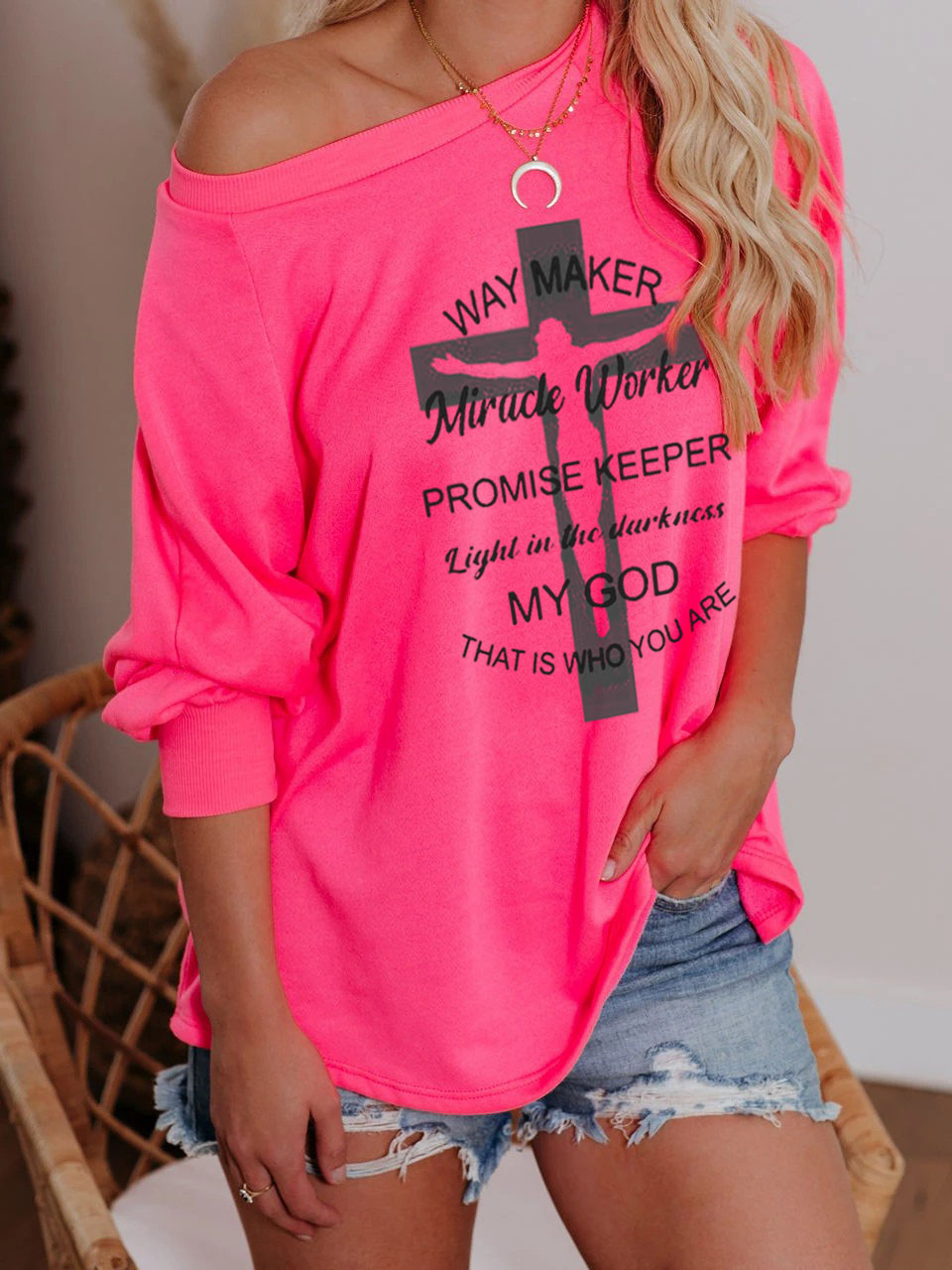 Women&#39;s Way Maker Songtexte Faiths schulterfreies Oberteil