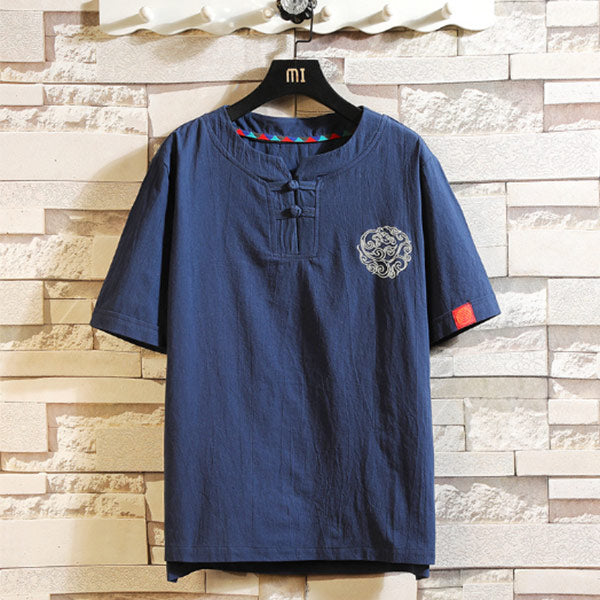 Leinen-T-Shirt der Männer im chinesischen Stil