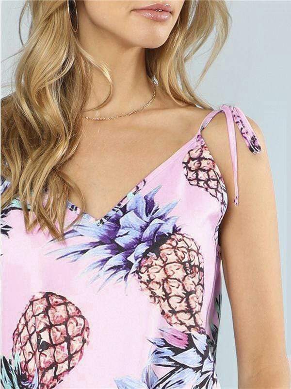 Mini vestido estampado de piña
