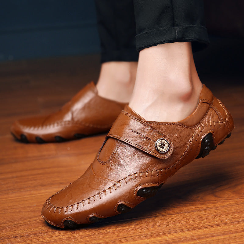 Mallas suburbanas de cuero para hombre con pie