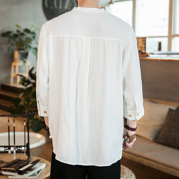 Camisa casual de lino para hombre