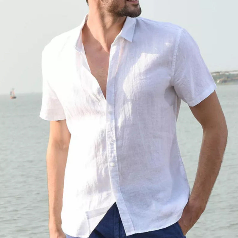 Herren Urlaub Leinen Casual Shirt