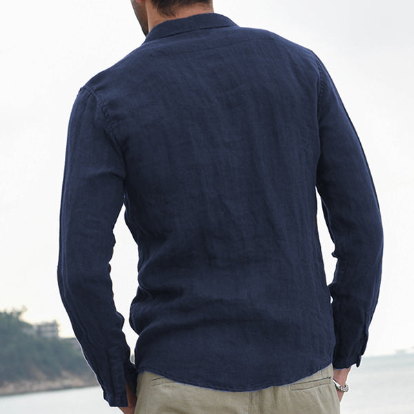 Herren Langarmhemd aus weichem, atmungsaktivem Leinen