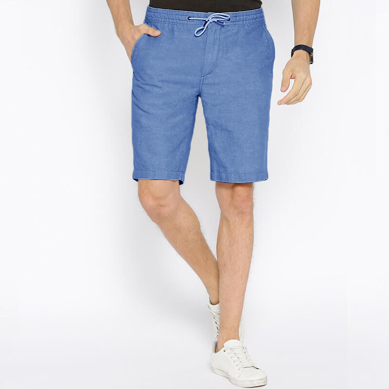Herren Straight Summer Cool Atmungsaktive, weiche, bequeme Shorts aus Baumwoll-Leinen mit Kordelzug
