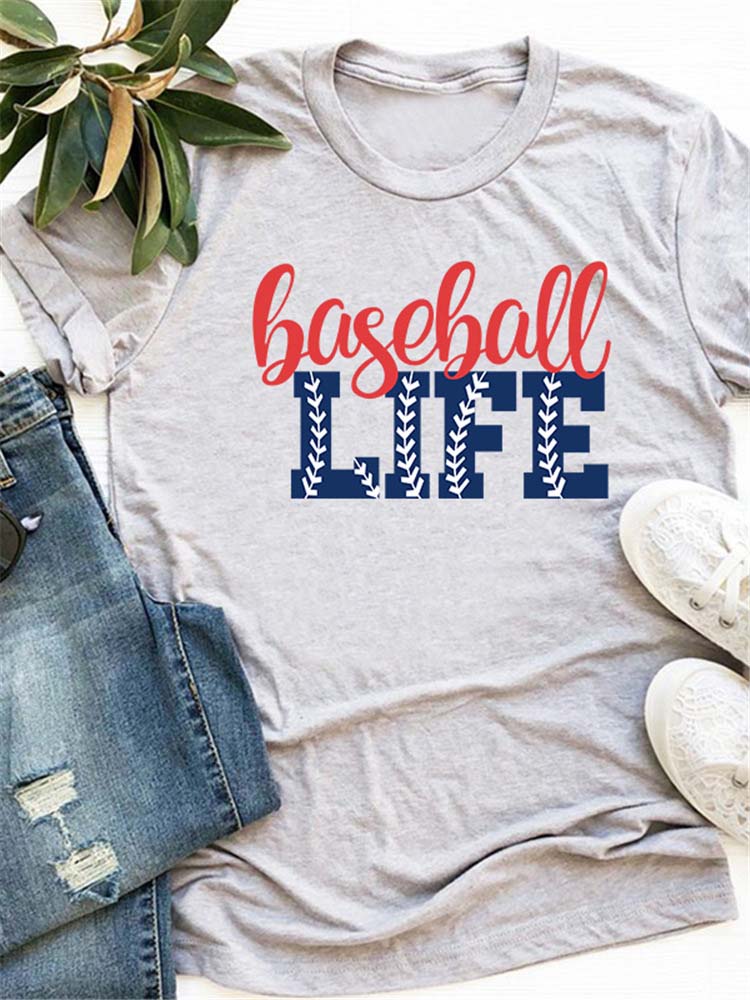 Damen BASEBALL LIFE Kurzarm T-Shirt