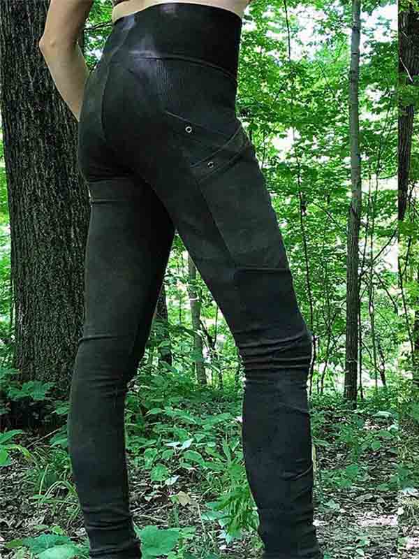 Dunkelgrüne lässige Leggings für Frauen
