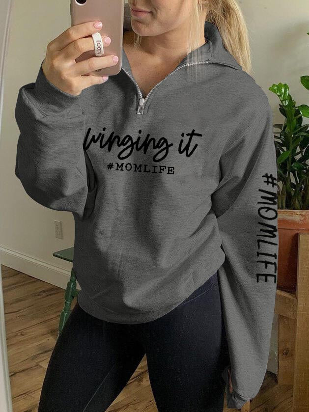 Frauen Winging It Mom Life užtrauktukas