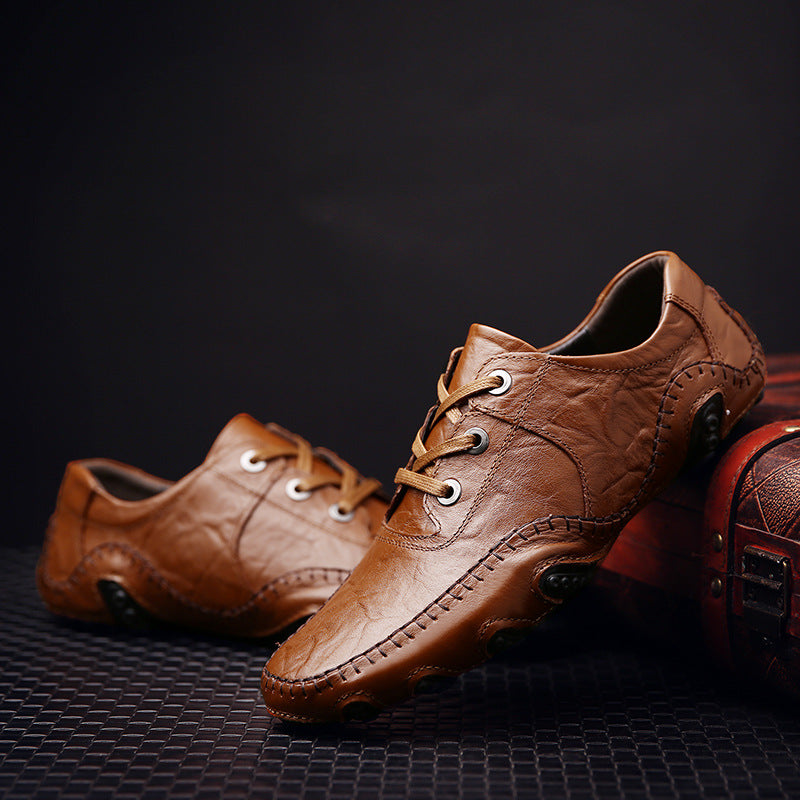 Mallas suburbanas de cuero para hombre con pie