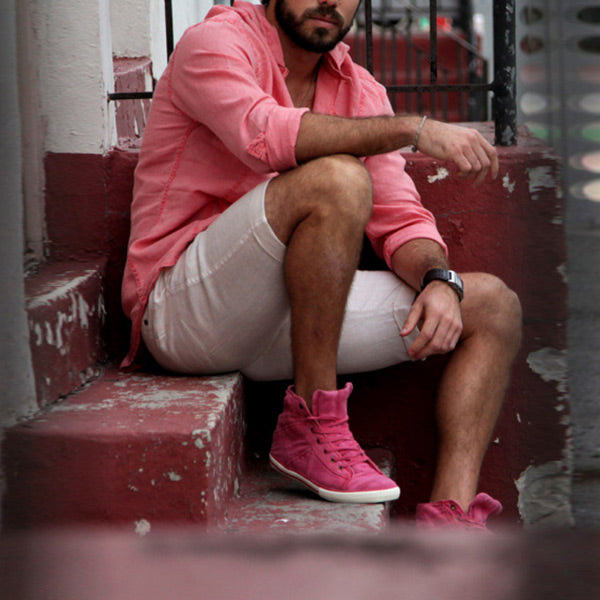 Camiseta de lino para hombre con capucha