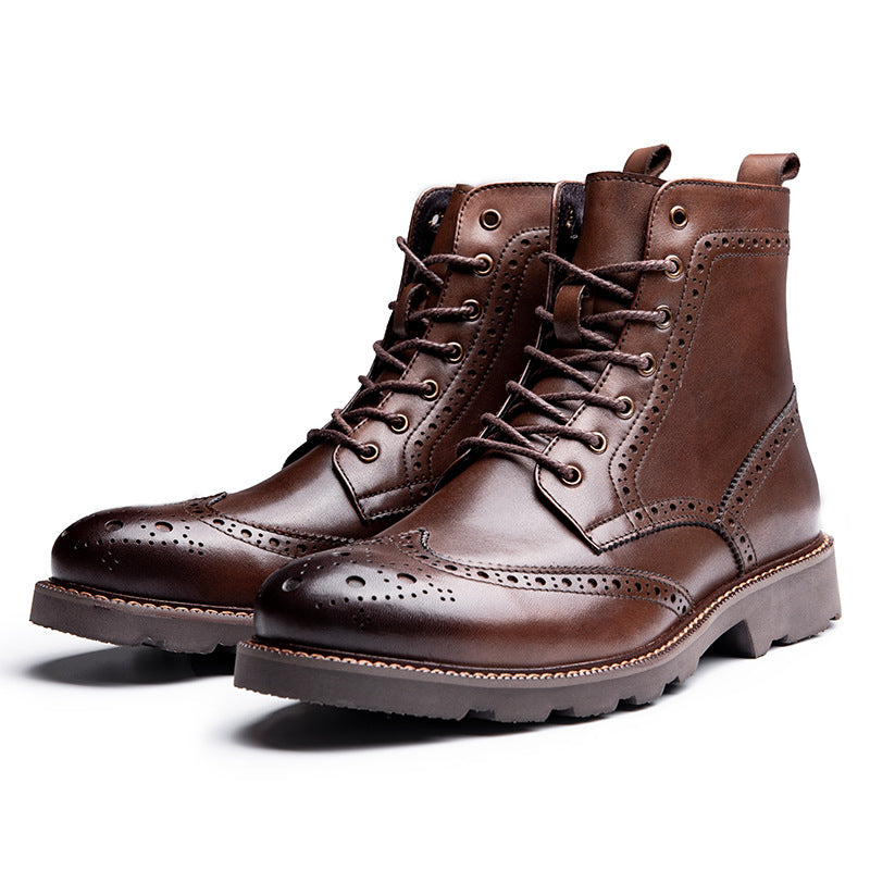 Sactino Brogue zapatos de cuero marrón / negro