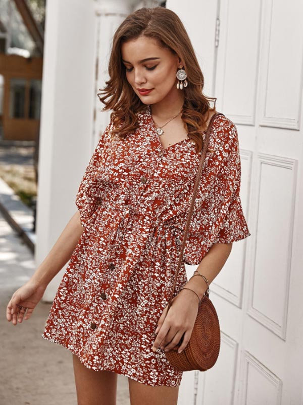 Mini vestido de mujer con estampado floral