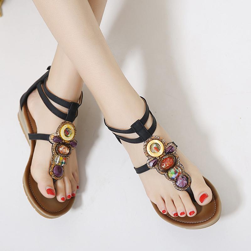 Sandalias romanas con cuentas boho