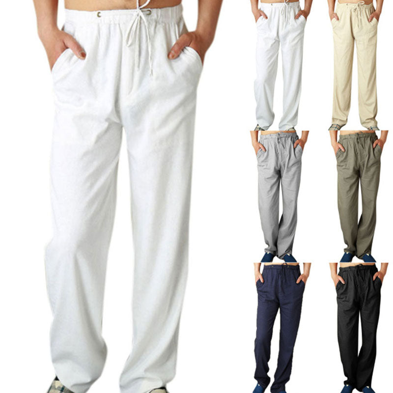 Pantalones casuales de lino para hombre