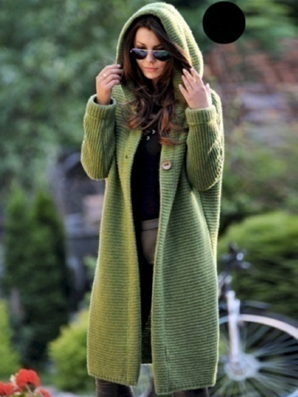 Abrigo largo de lana gruesa para mujer