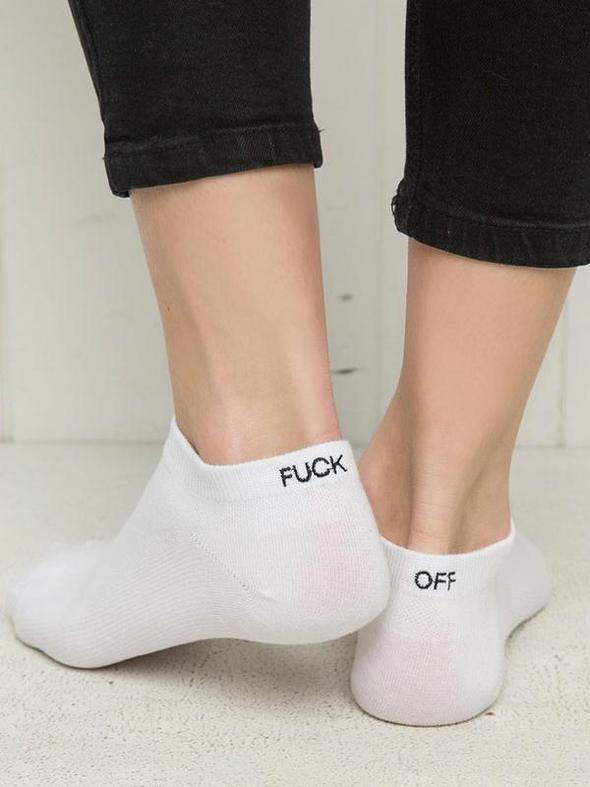 Kaufen speichern Mehr Fuck Off Stickerei kurze Socken