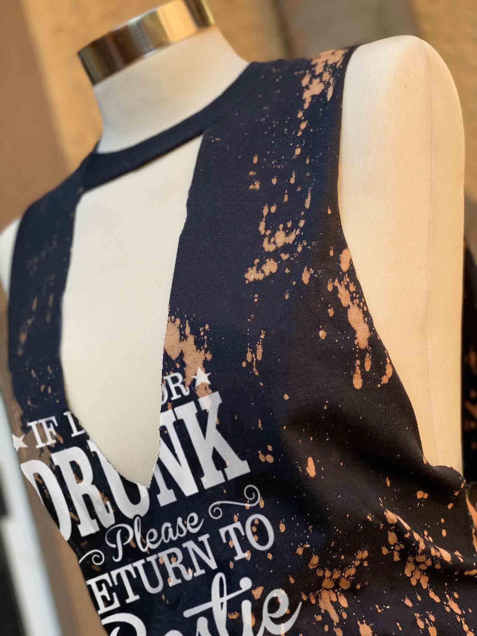 Si se pierde o se emborracha, regrese a la parte superior con estampado Tie-Dye de Bestie Print