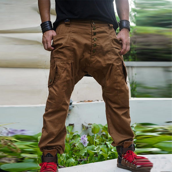 Bolsillo lateral vintage vintage con bolsillo de algodón y lino adjunto.