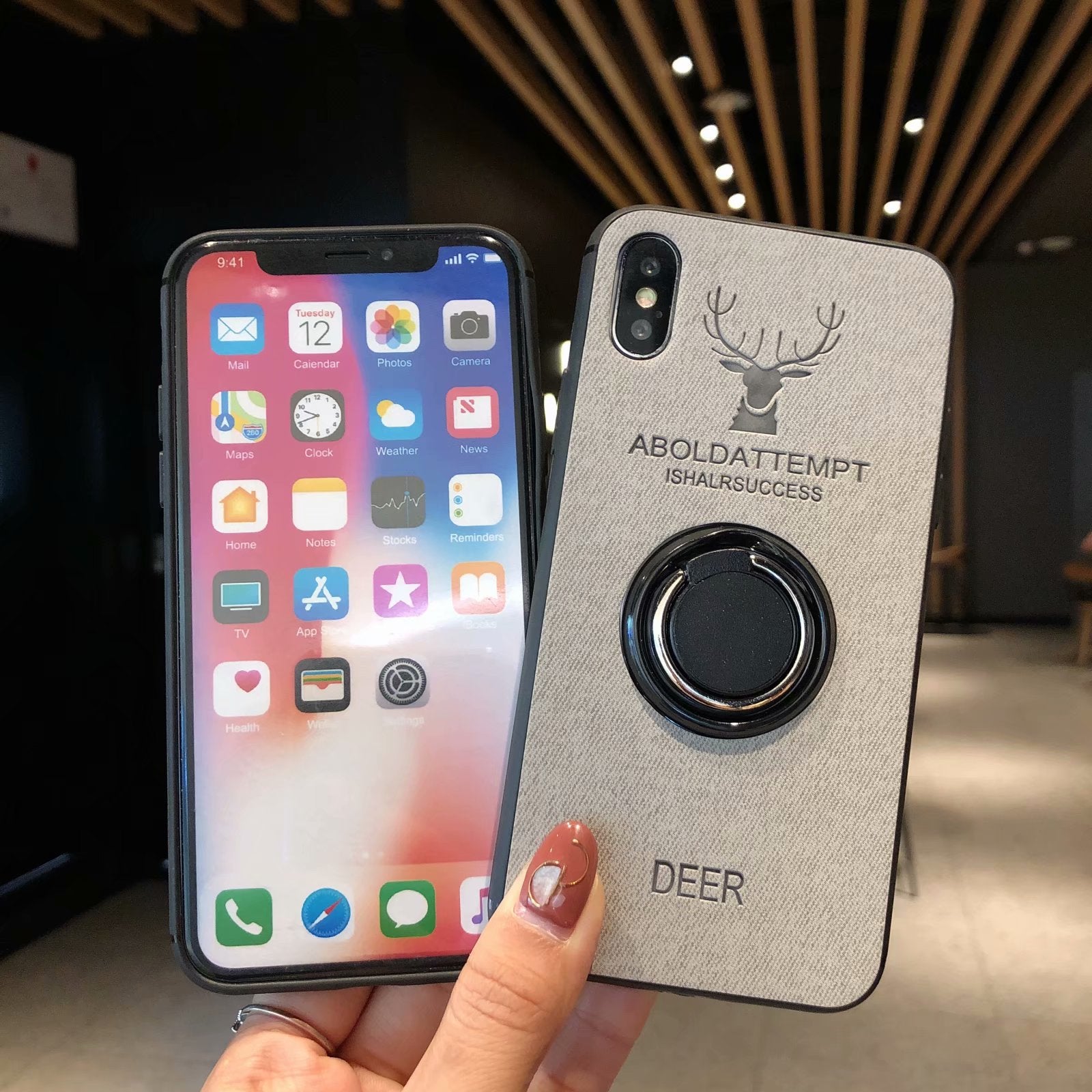 Luxury Deer Fabric Phone Case with silicone protection for iPhone 6 6S 7 8 Plus X XS XR XS MAX