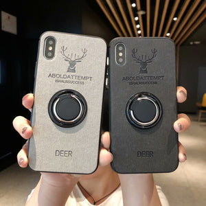 Luxury Deer Fabric Phone Case with silicone protection for iPhone 6 6S 7 8 Plus X XS XR XS MAX