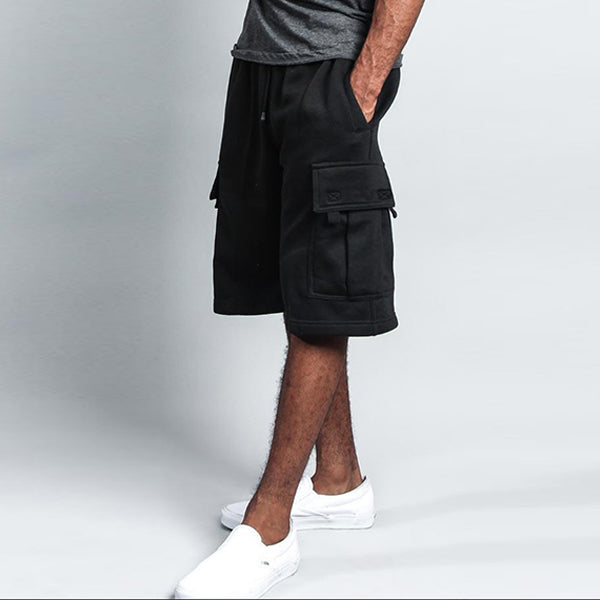 Lässige, lose, gerade Werkzeugshorts für Herren mit mehreren Taschen