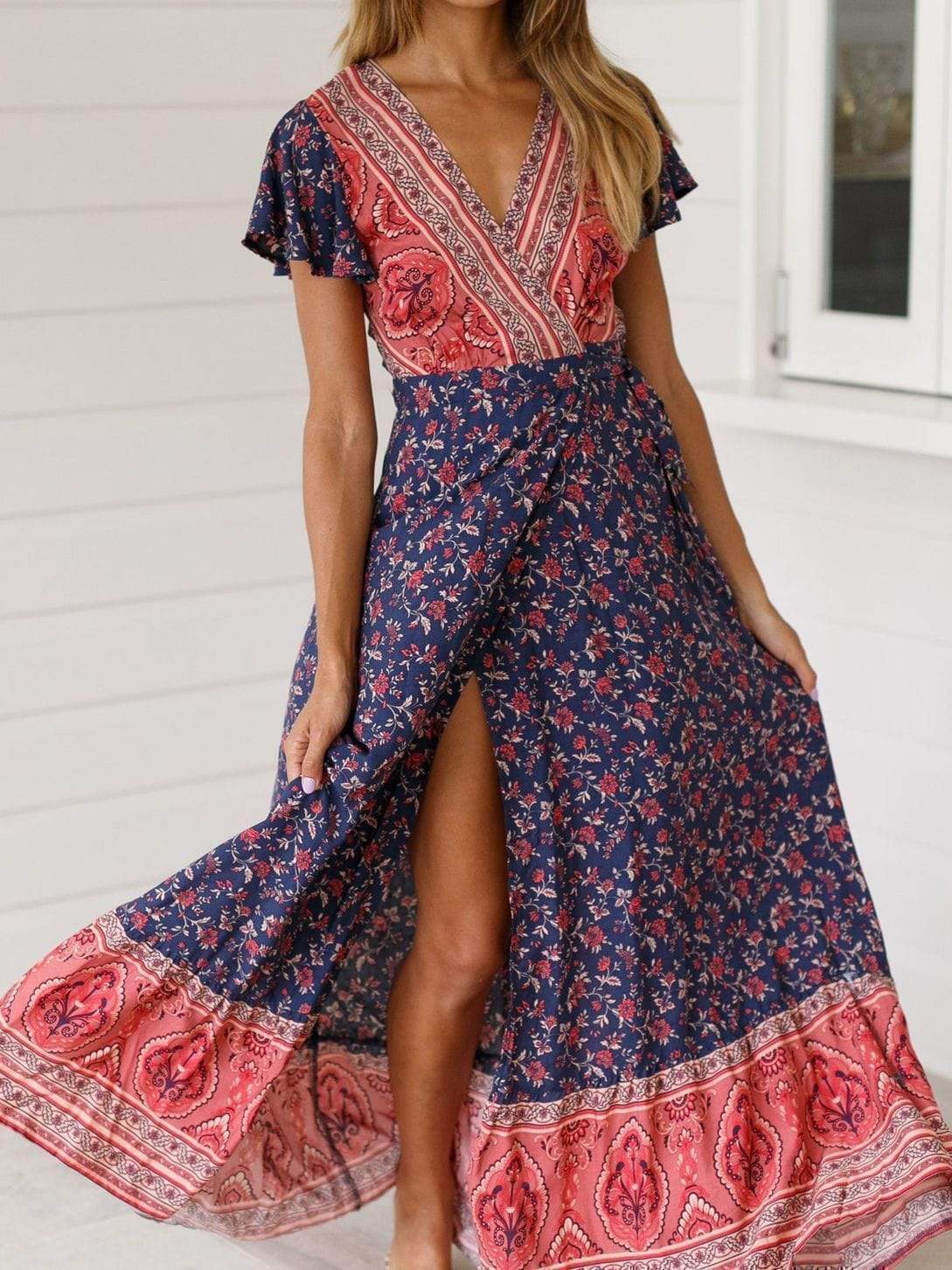 Colgante de flores profundas con cuello &quot;Split Maxi&quot;