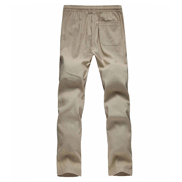 Pantalones de hombre transpirables de algodón y lino