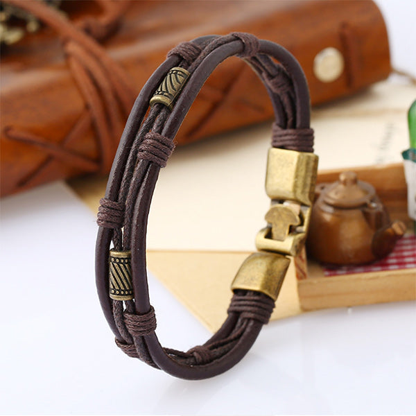 Pulsera de piel de vaca para hombre