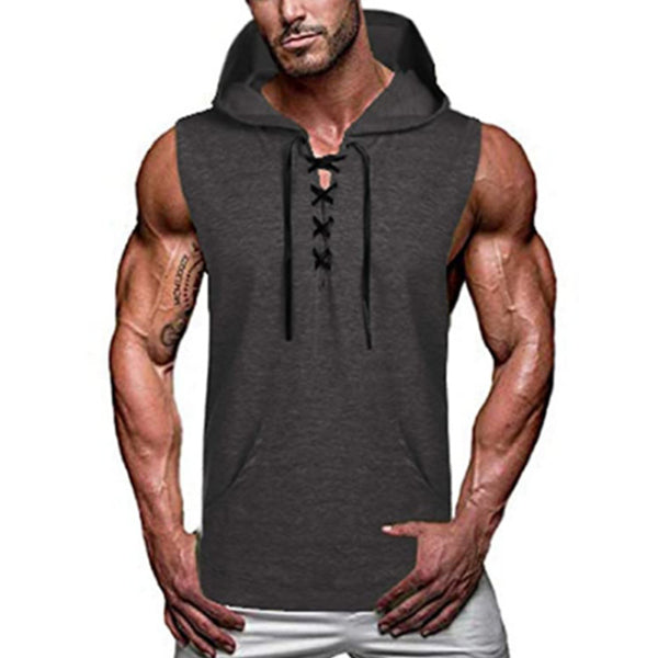 Chaleco casual con capucha para hombres.