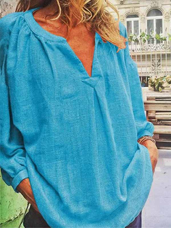 Blusa suelta con cuello en V