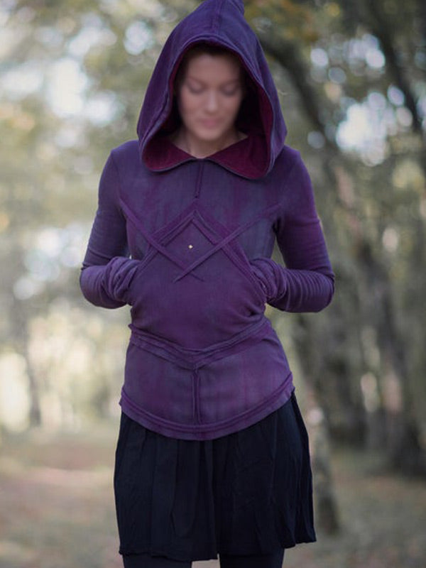 Jersey de costura vintage pintado a mano para mujer