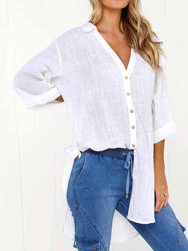 Camiseta de manga larga y botones