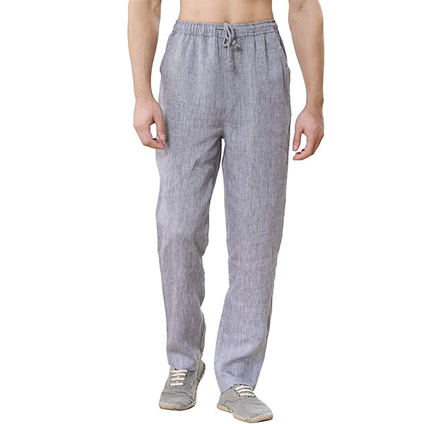 Pantalones de ocio ajustados de lino ecológico