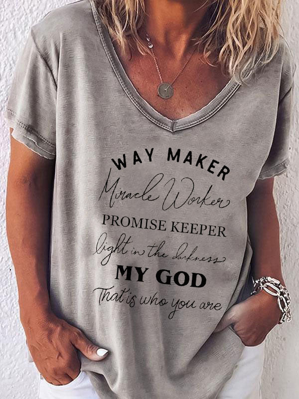 Women&#39;s Way Maker Miracle Worker Versprechen Keeper Light In The Darkness Mein Gott, der du bist Kurzarm-Top