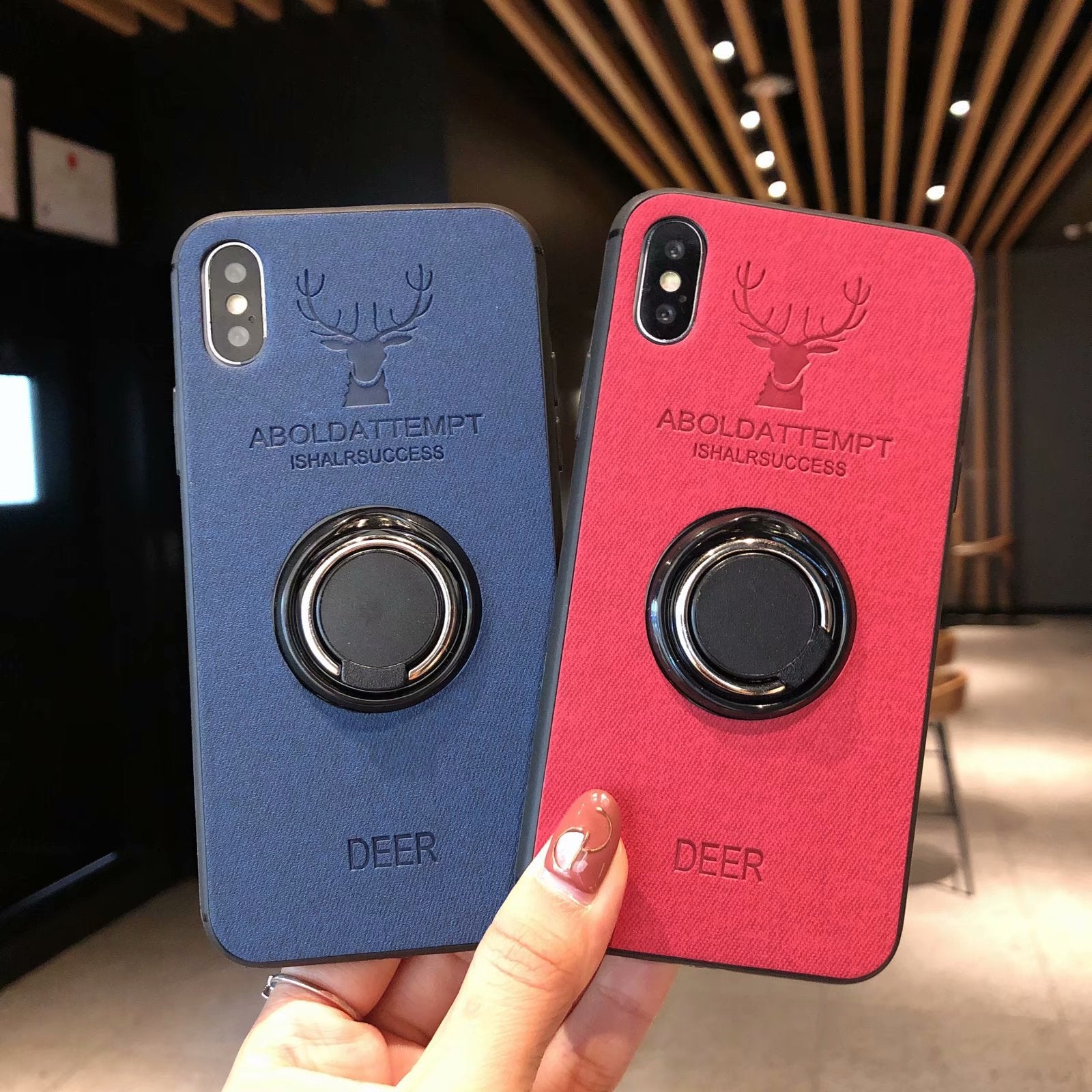Luxury Deer Fabric Phone Case with silicone protection for iPhone 6 6S 7 8 Plus X XS XR XS MAX