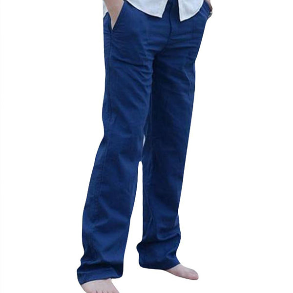 Pantalones de lino elásticos respetuosos con el medio ambiente hechos de lino