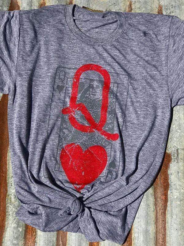 Camiseta con estampado de corazón y reina
