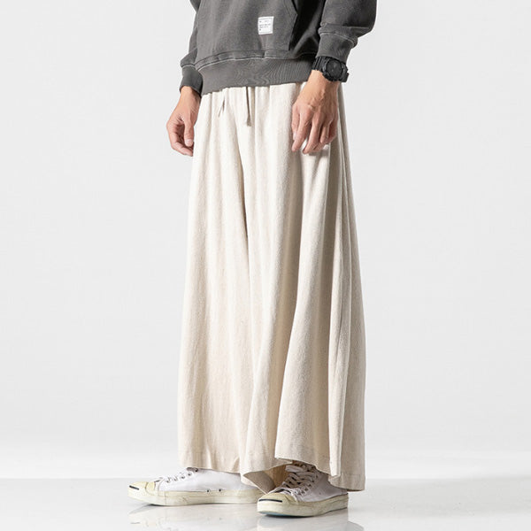 Pantalones casuales chinos con piernas anchas