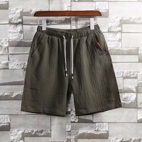 Shorts rectos para hombre hechos de algodón suelto y lino