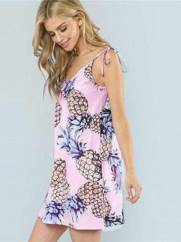 Mini vestido estampado de piña