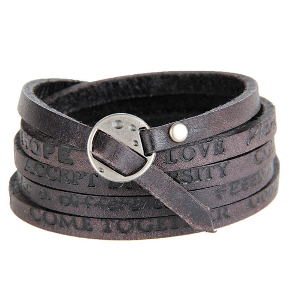 Pulsera vintage de cuero para hombre