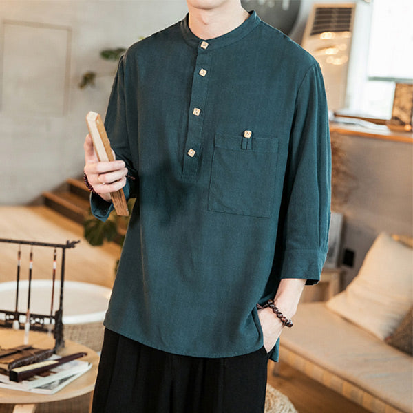 Camisa casual de lino para hombre