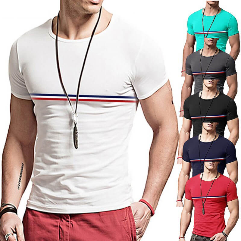 Camiseta casual, fina, fina, suave y de manga corta para hombre