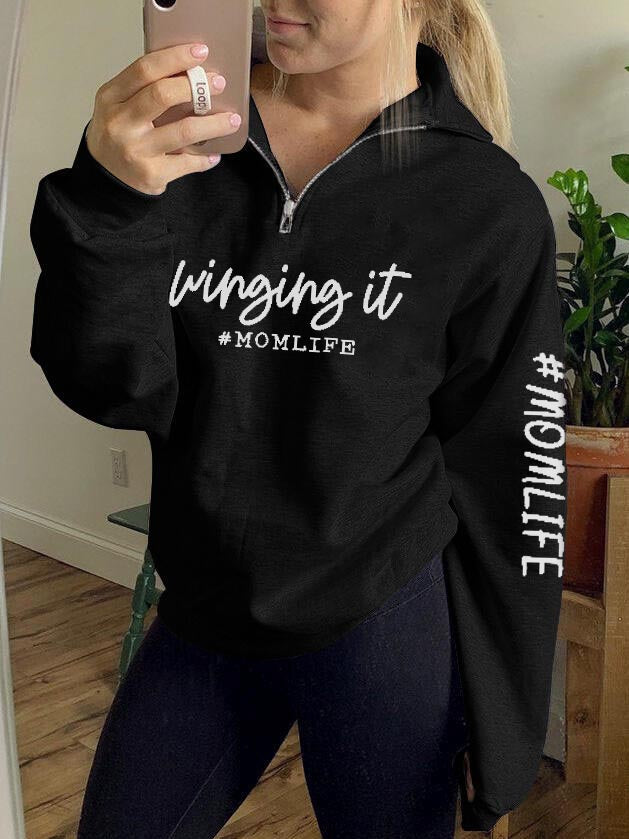 Frauen Winging It Mom Life užtrauktukas