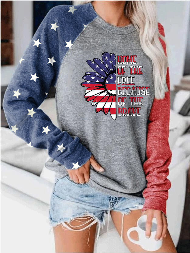 Heimat der Freien wegen des tapferen Druckpullovers