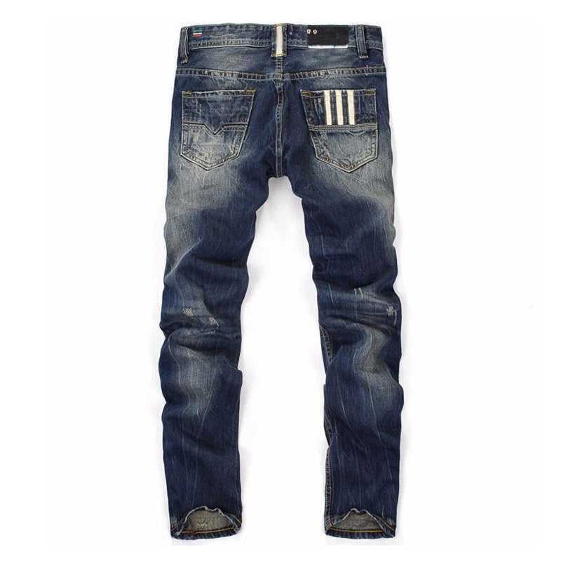 „Herren Ripped Single Breasted Straight“ džinsai